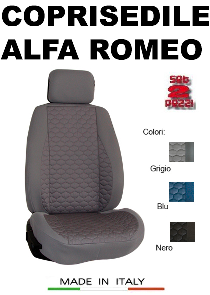coprisedile anteriore copertura completa sedile auto macchina tessuto  resistente cotone italiano italy ALFA ROMEO GIULIA GIULIETTA MITO BRERA 159  147 seat covers for car housse de siège de voiture