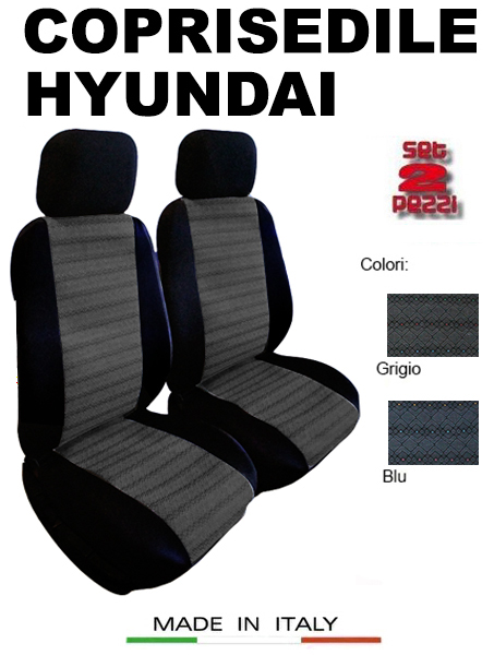 copri sedile Coprisedili coprisedile cotone auto macchina tessuto airbag  laterale resistente tinta unita blu grigio nero ATOS - GETZ - i10 - i20 -  TUCSON - KONA - SANTAFE