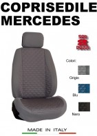 Coprisedili Anteriore Tessuto in Cotone Trapuntato per Auto MERCEDES con AIRbag TURBO 2Pz.