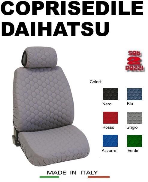 Coprisedili Anteriore in Cotone Trapuntato Super Resistente per Auto  DAIHATSU con AIRbag mod. SPEED 2Pz.